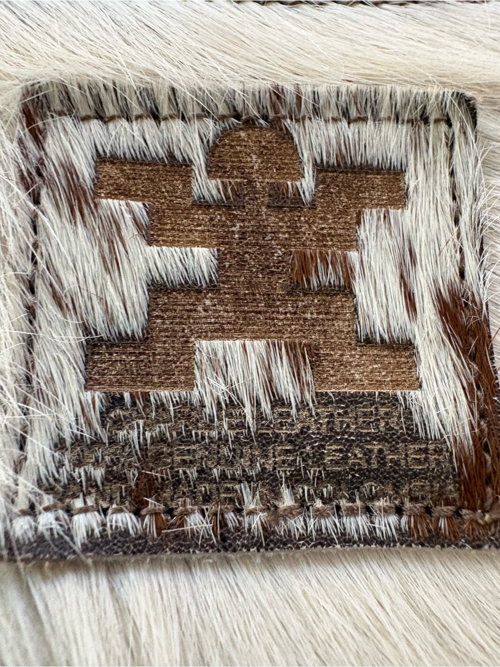 Charlie Leather Genuine Hair-on-Hide Cowhide Fringe Shoulder Bag Brown White - Picture 5 of 14